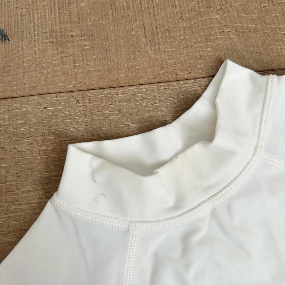 Lands' End Kids White Swim Rashguard